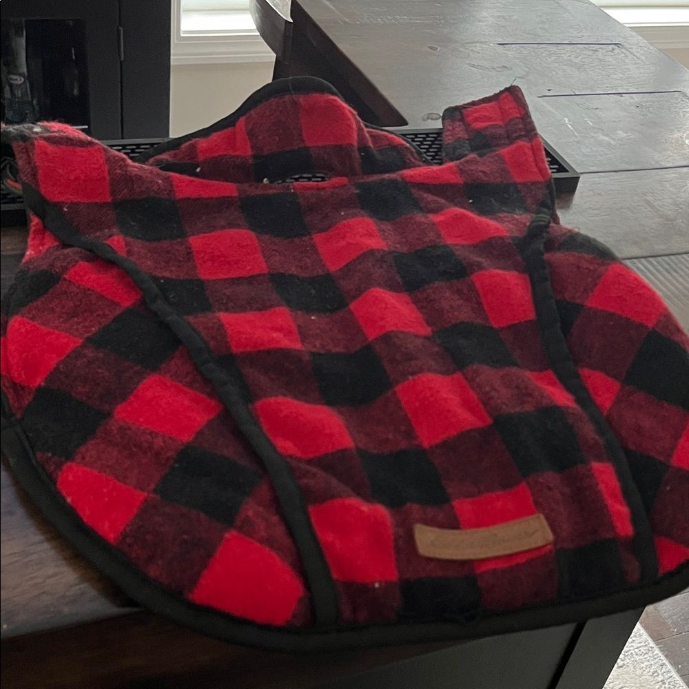 Eddie Bauer Red and Black Plaid Dog Jacket